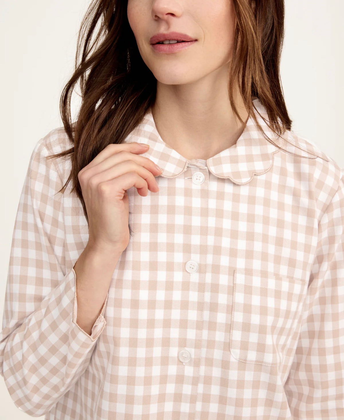 Women’s Camel Gingham Pajama