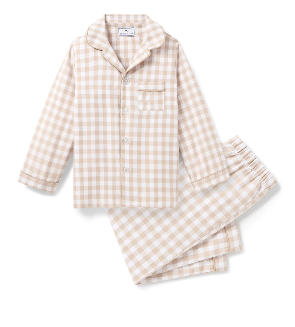 Kids Camel Gingham Pajama