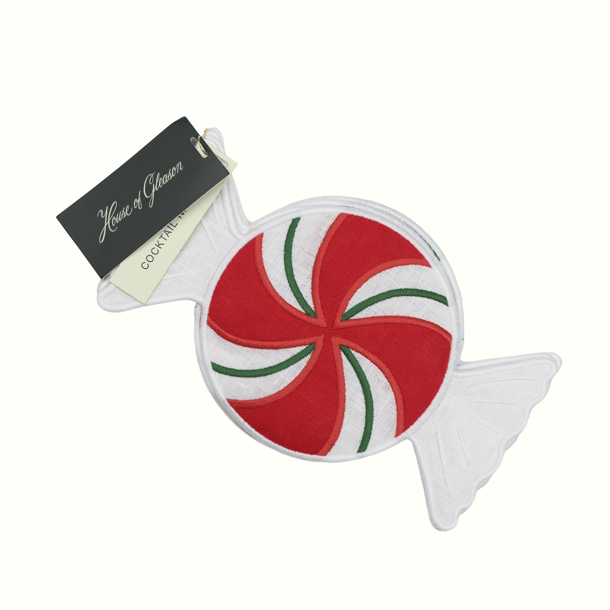 Peppermint Linen Cocktail Napkins - Set of 4