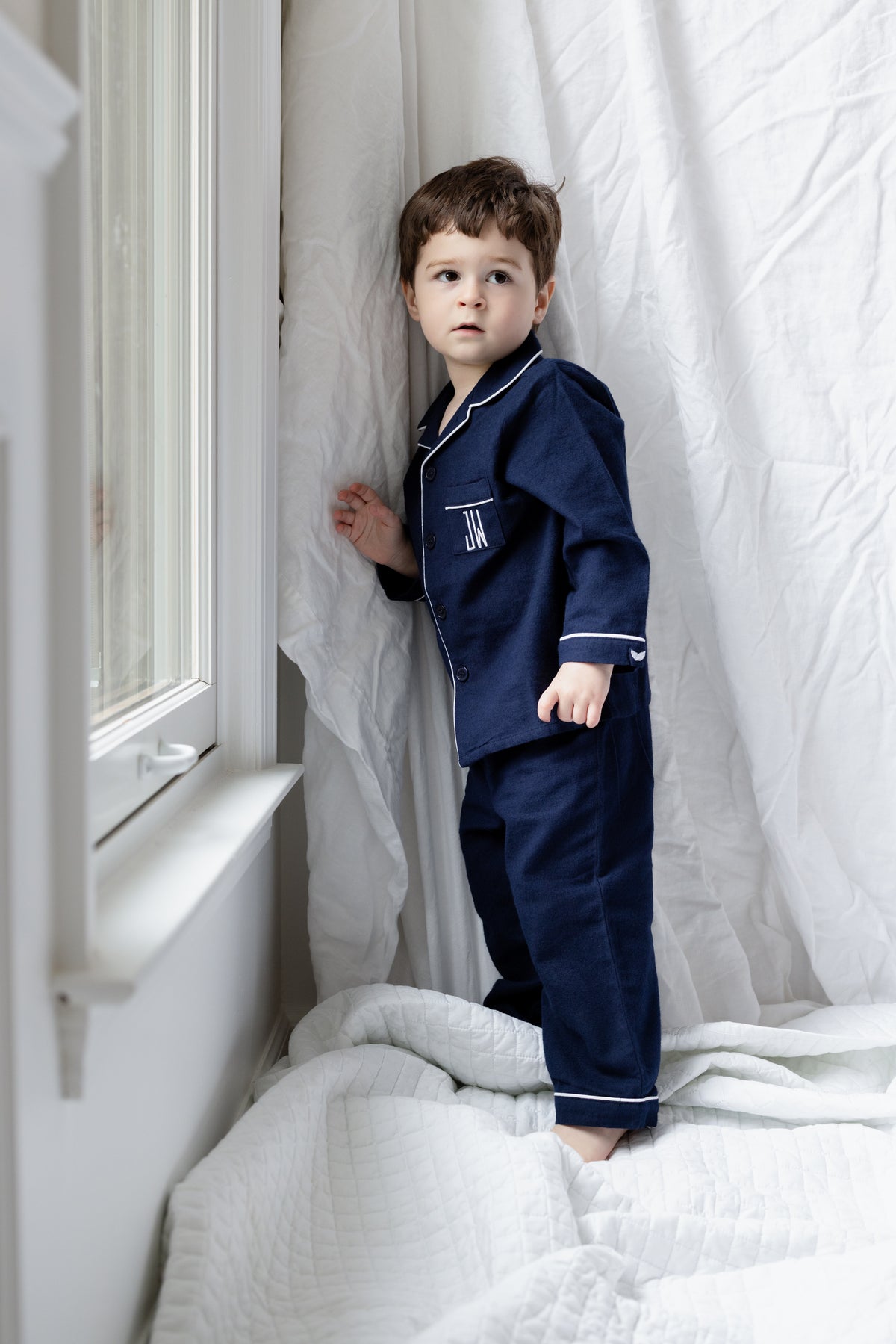 Navy Flannel Pajama Set