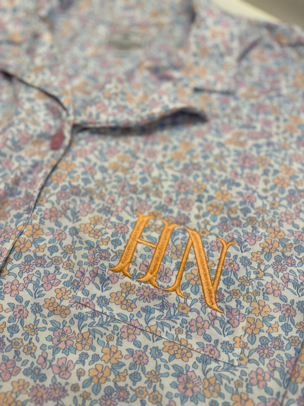 Olivia Lightweight Pima Cotton Pajamas in Fleur Blanche