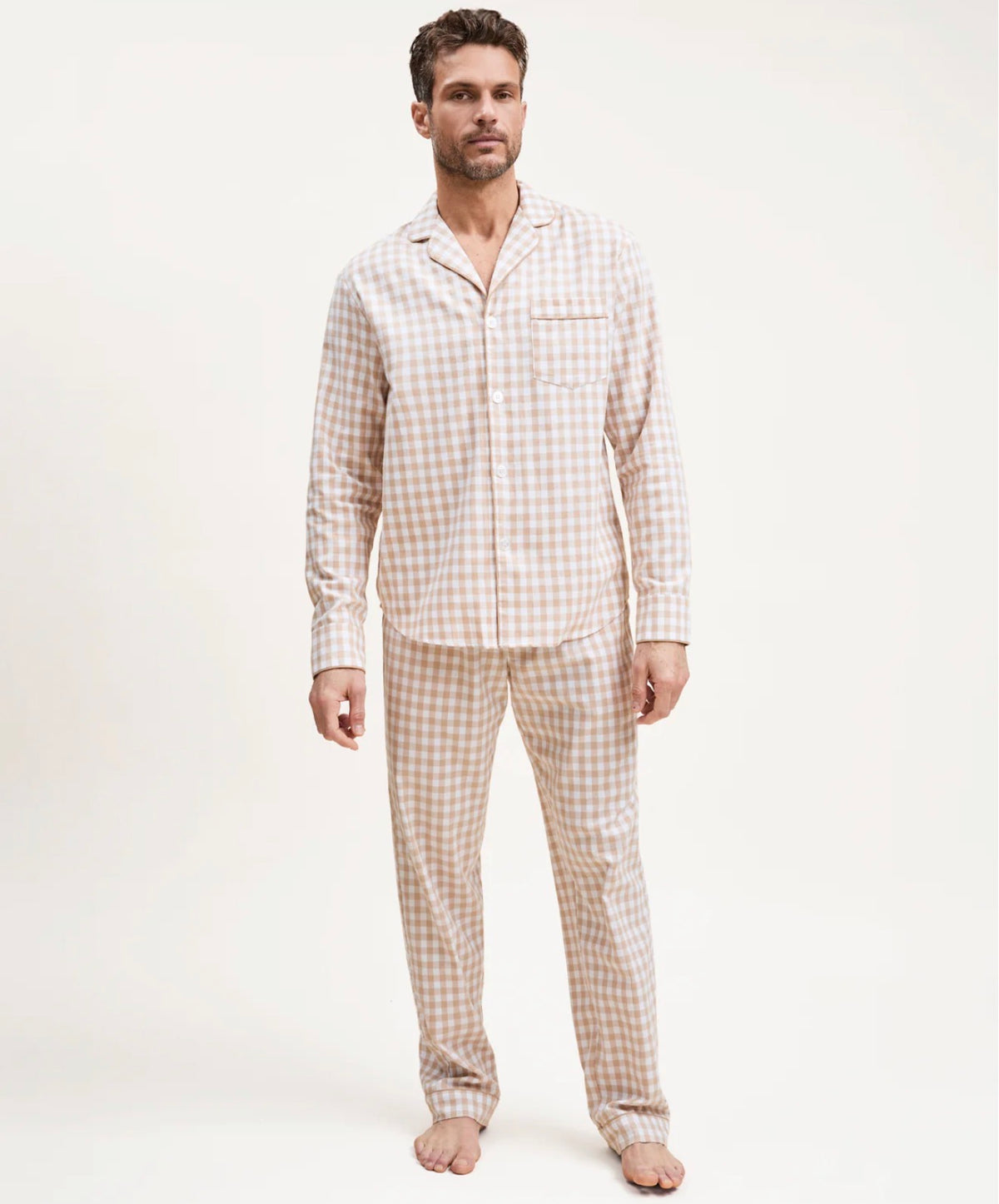 Men’s Camel Gingham Pajama