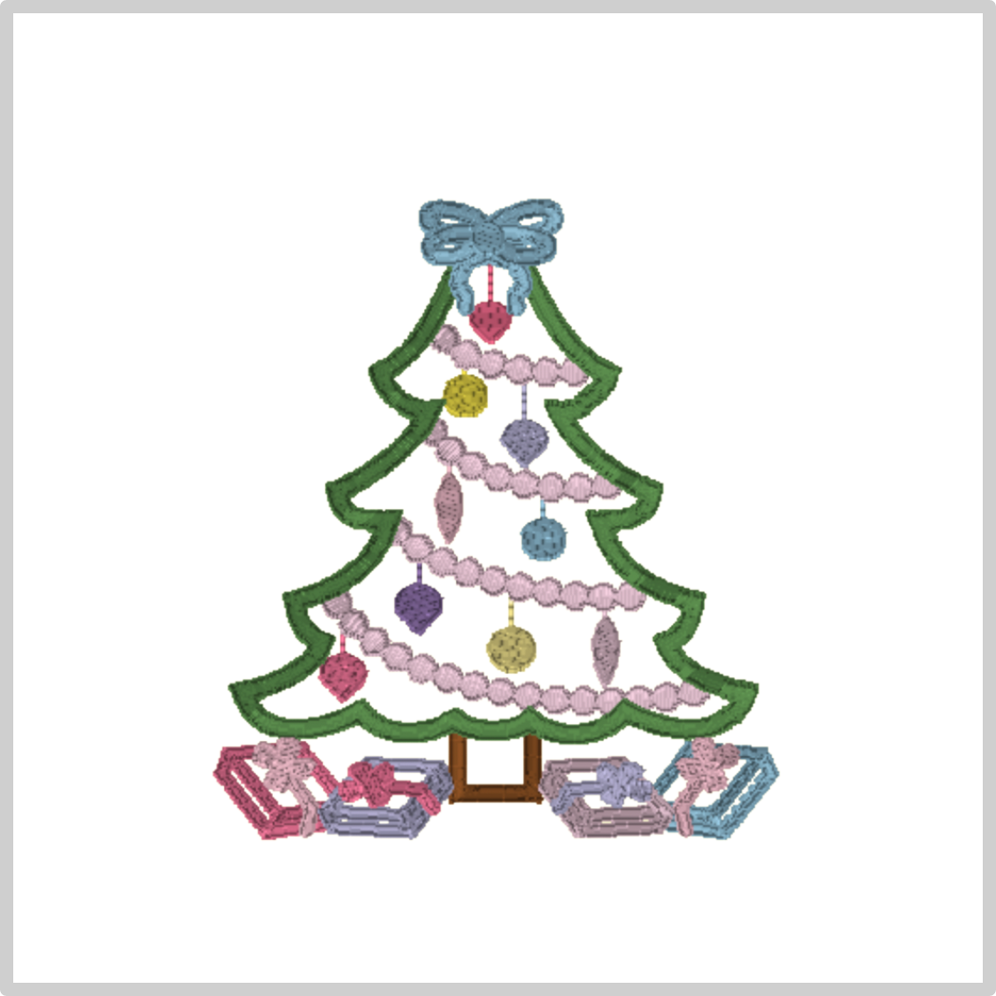 Christmas Tree with Blue Bow