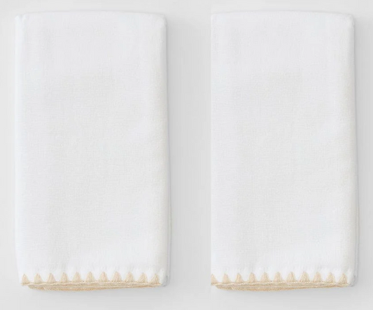 Stitched Edge Powder Bath Fingertip Towels