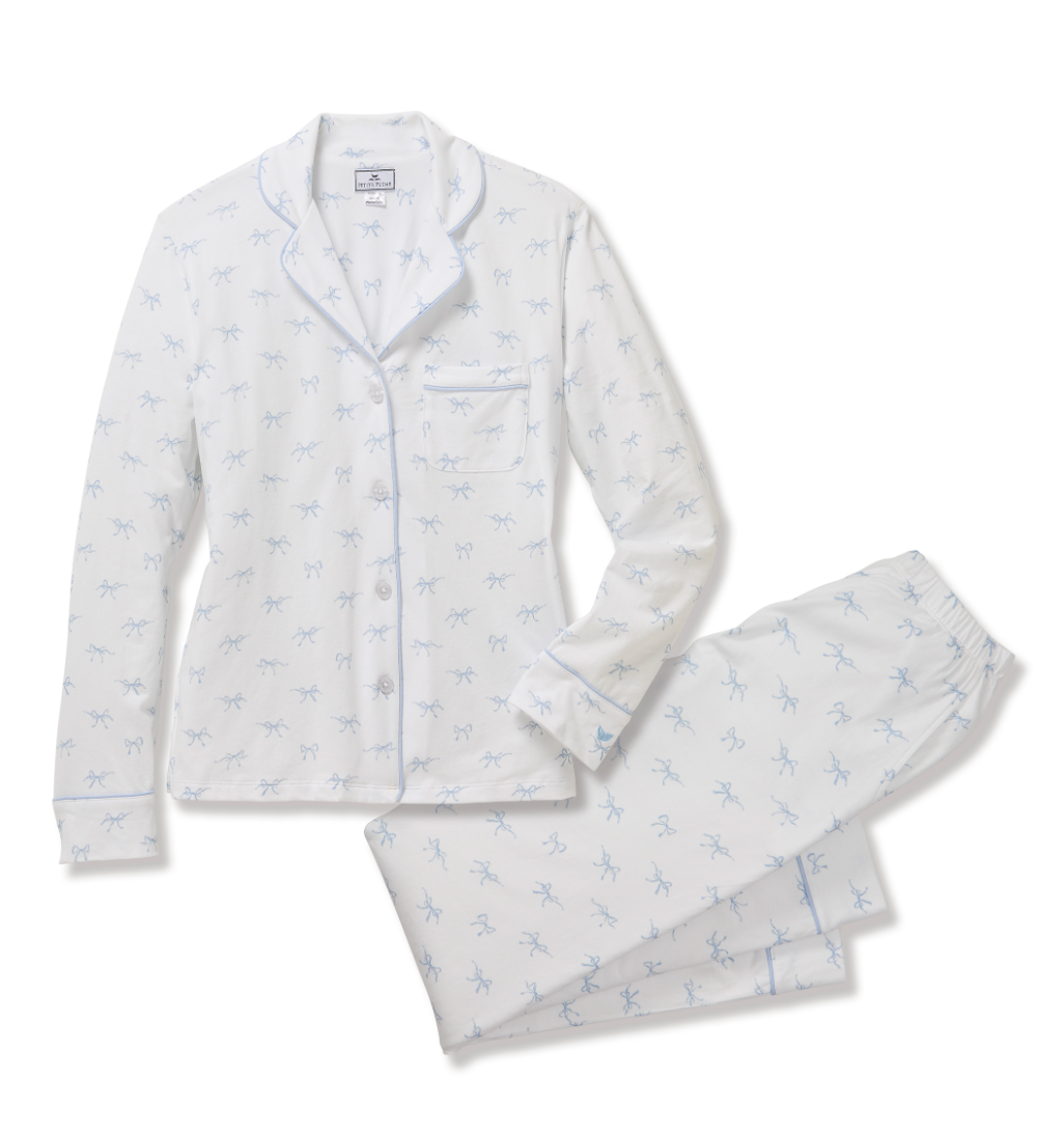 PRE ORDER Mommy and Me Something Blue Bows Pima Pajama