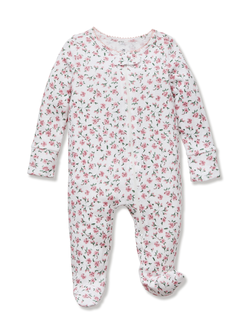 Infant Pointelle Romper in Pink Floral