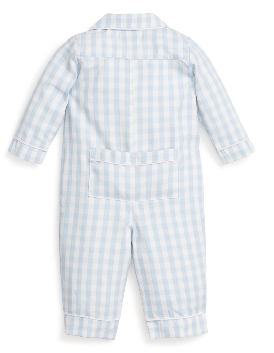 Light Blue Gingham Romper