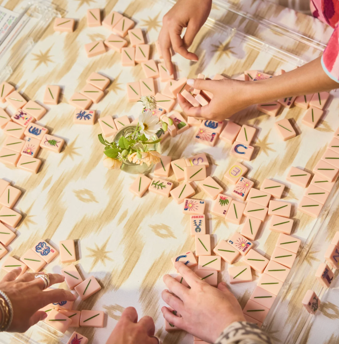 Patterned Card Table Tablecloth