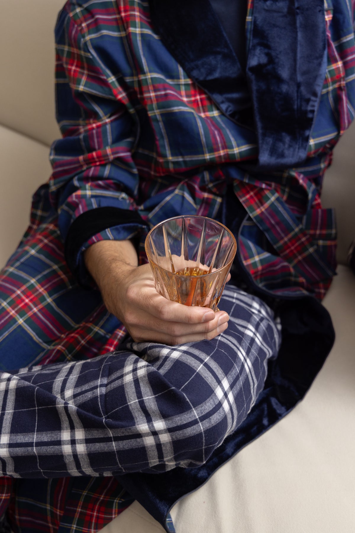 Men's Brushed Twill Pants In Oxford Tartan