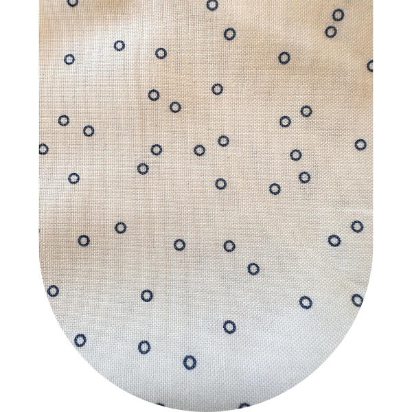 White with Blue Dots