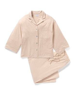 Women's Olivia Wide Leg Pajama Set In Camel