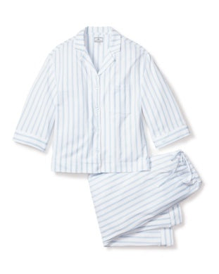 Olivia Wide Leg Pajama In Periwinkle Stripe